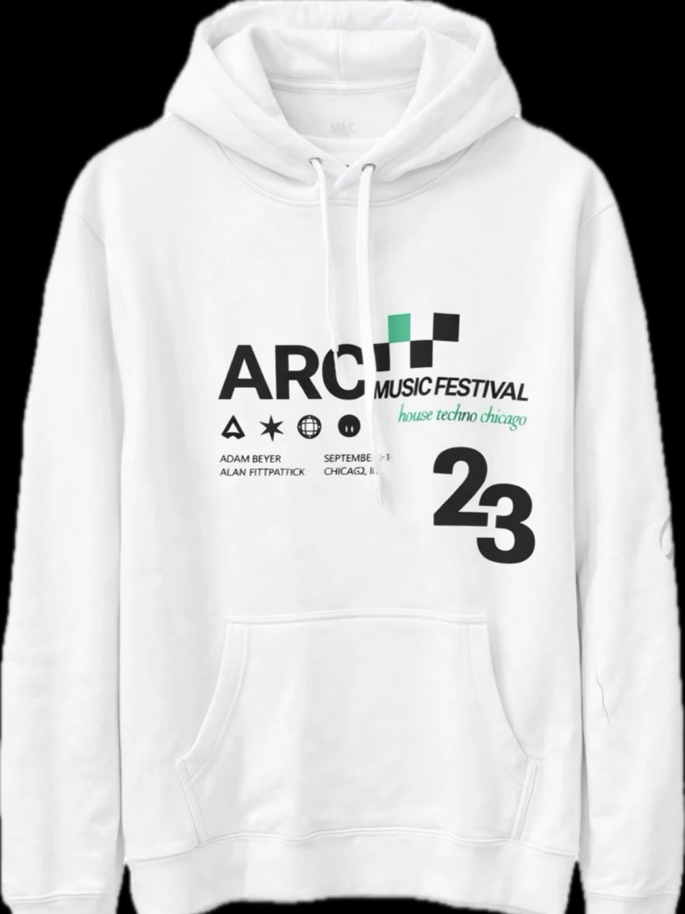 NWT ARC Music Festival 2023 Frankie Knuckles White Hoodie Large